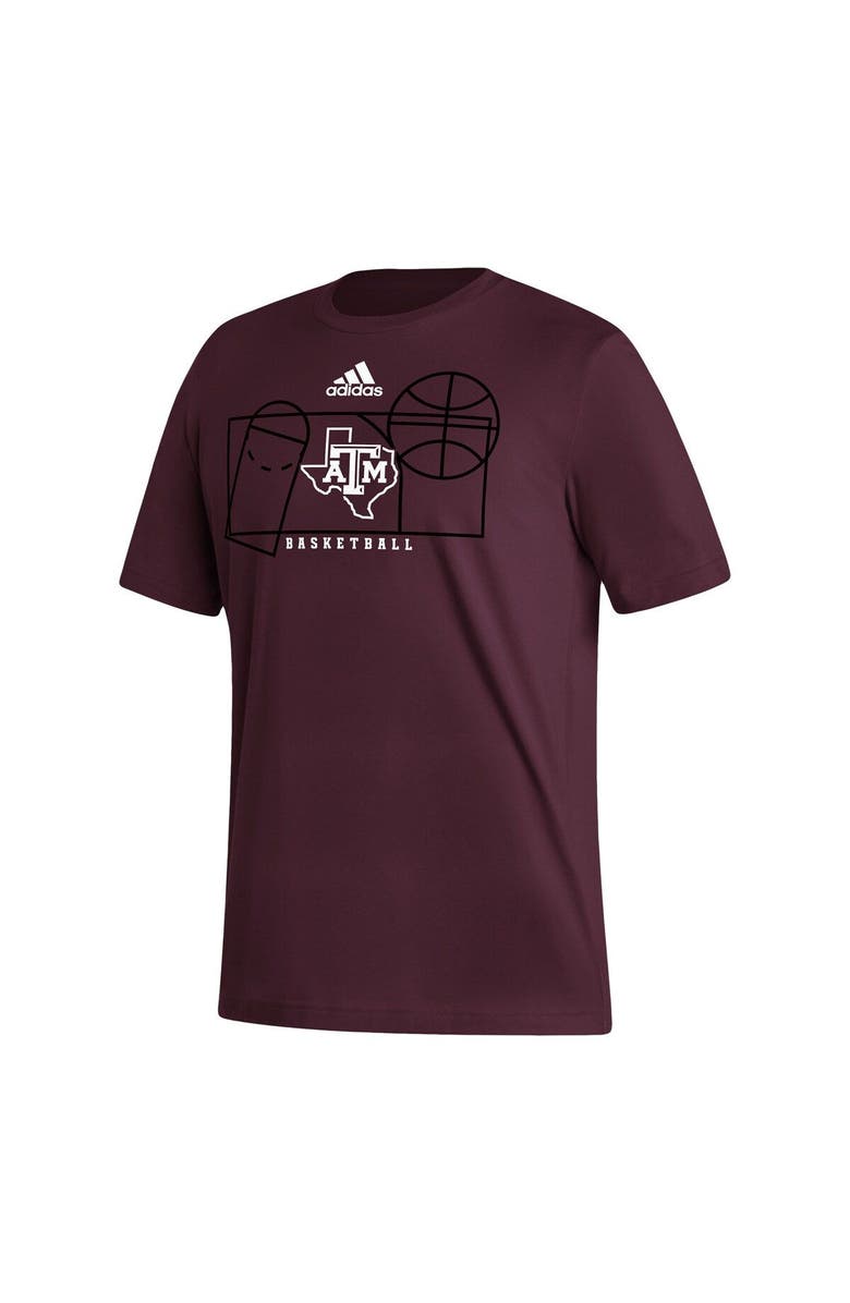 adidas Men's adidas Maroon Texas A&M Aggies Basketball Court Fresh T-Shirt, Alternate, color,