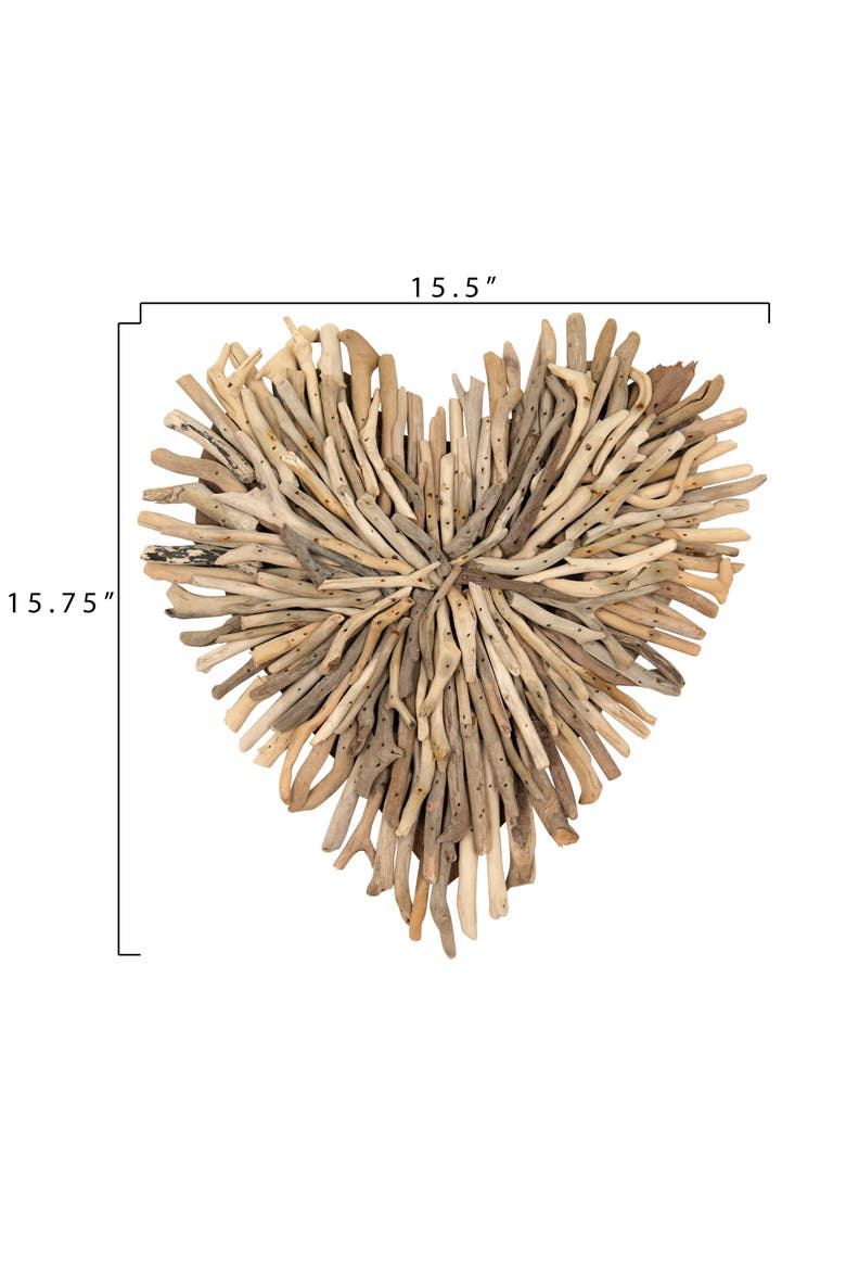 Driftwood Heart Shaped Wall Décor, Alternate, color, Brown