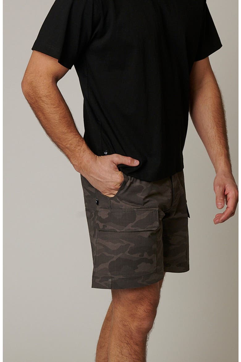 Ripstop Cargo Camo Shorts, Alternate, color, Volcanic