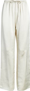 Open Edit Drawstring Waist Satin Pants