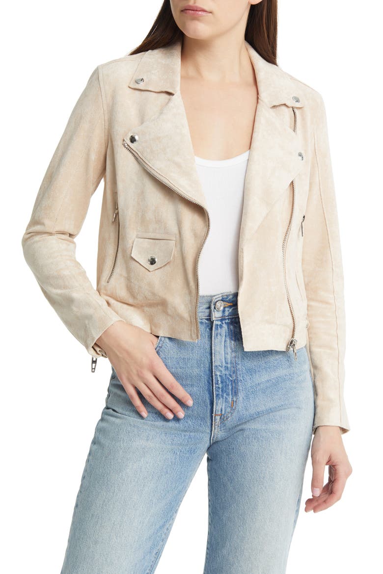 Faux Suede Moto Jacket, Main, color, BRICKWALL