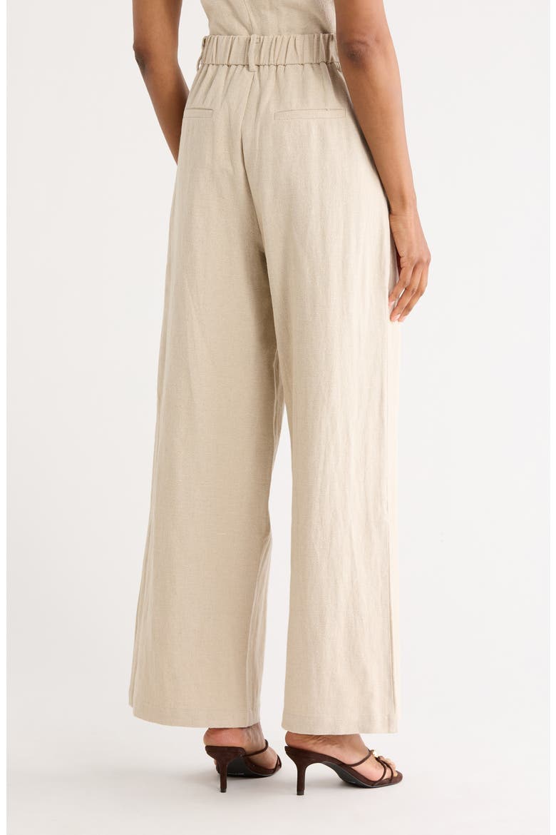 Philo Linen & Cotton Pants, Alternate, color, BEIGE