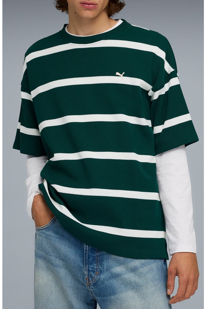 Select Essentials Waffle Knit T-Shirt, Main, color, DARK MYRTLE