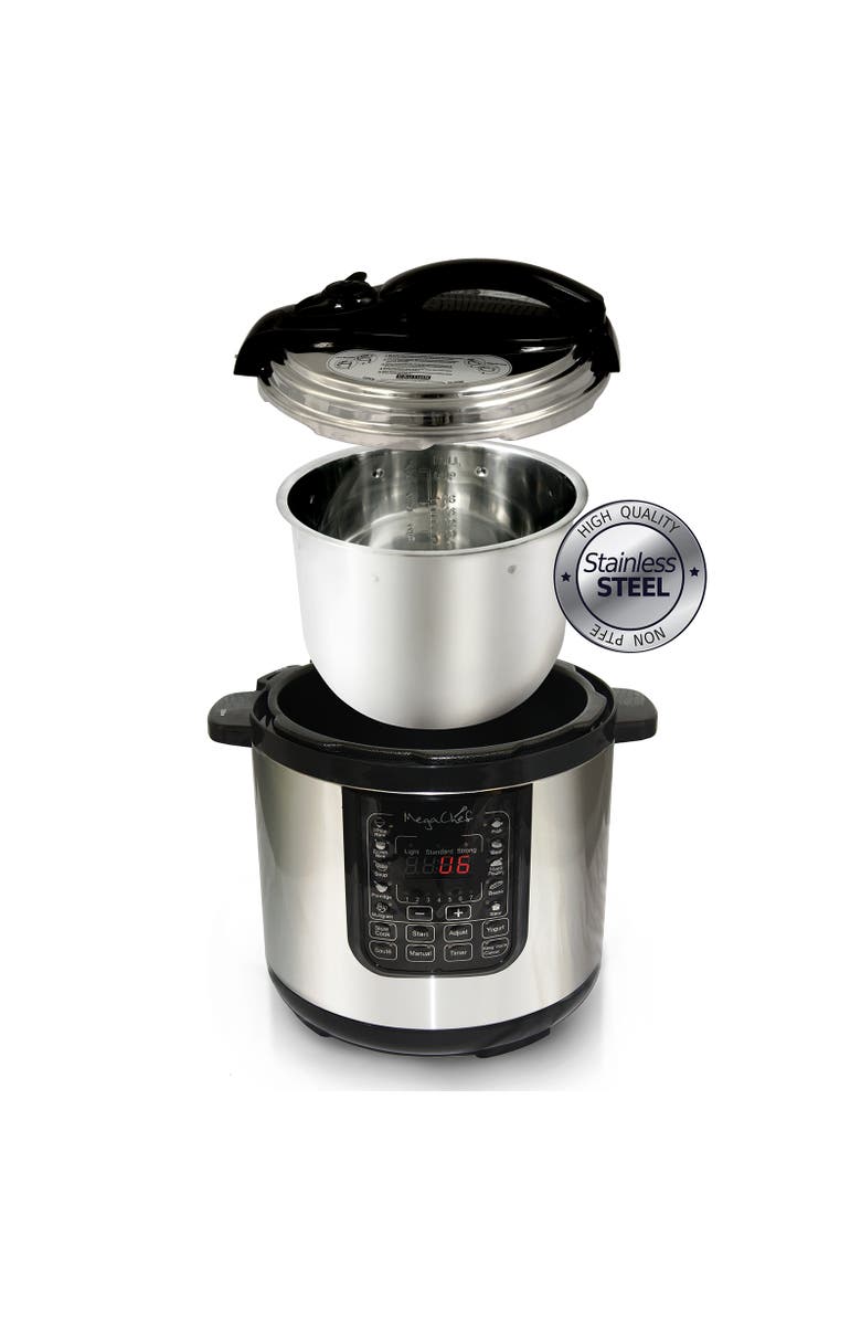 Megachef 8 Quart Digital Pressure Cooker with 13 Pre-set Multi Function Features, Alternate, color, Grey