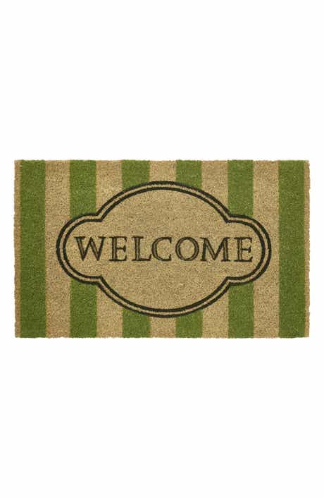 Welcome Stripe Coir Doormat