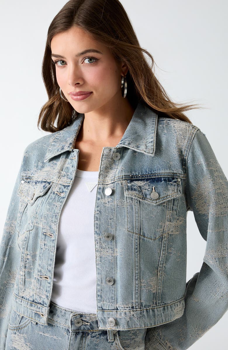 GUESS Billie Denim Jacket, Alternate, color, Light Wash
