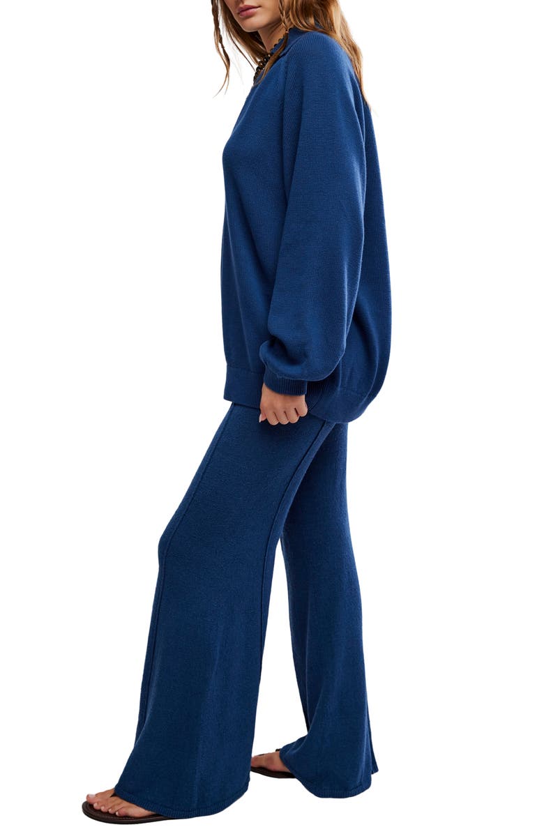 Free People Drea Sweater & Pants Set, Alternate, color, Dark Denim