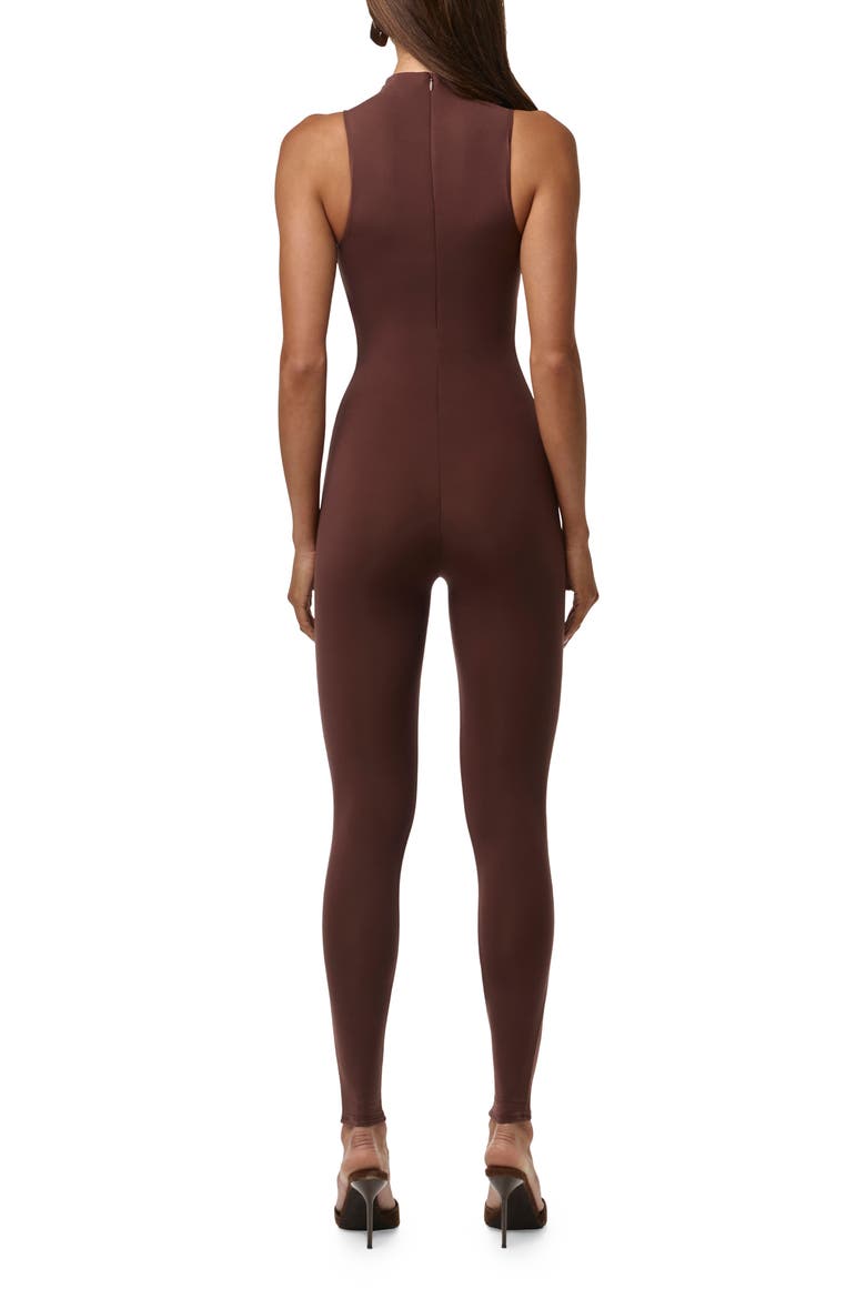 Mock Neck Jumpsuit, Alternate, color, CHOCOLATE