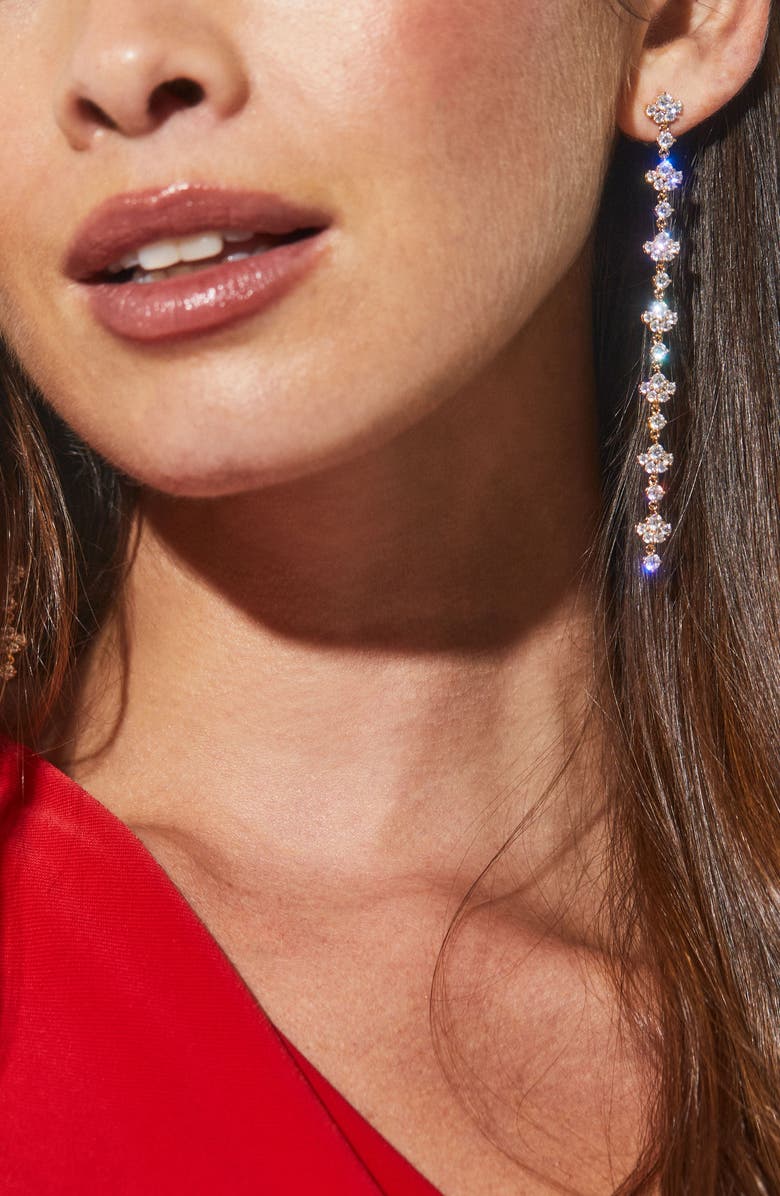 Nadri Cubic Zirconia Linear Drop Earrings, Alternate, color,