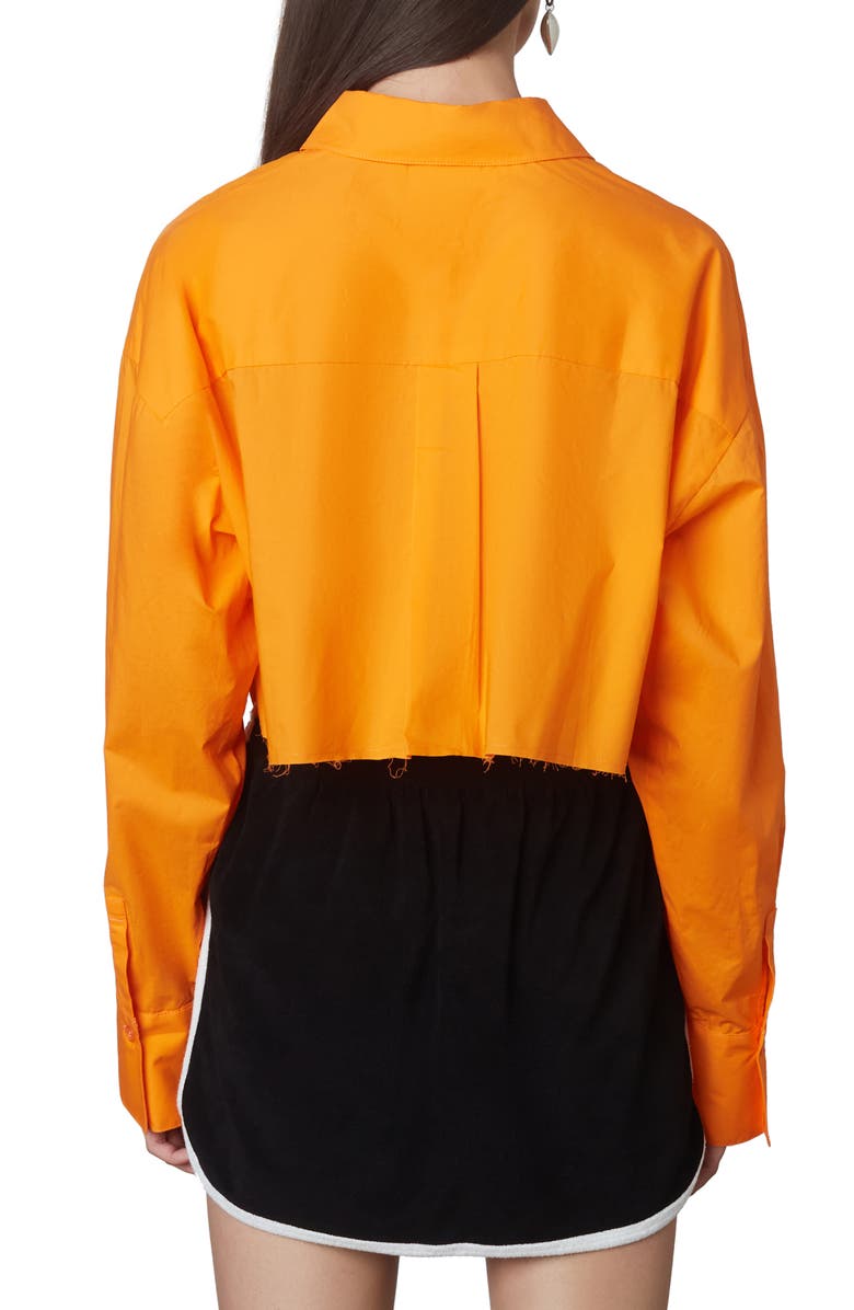 Nia Austin Cotton Button-Up Shirt, Alternate, color, Tangerine