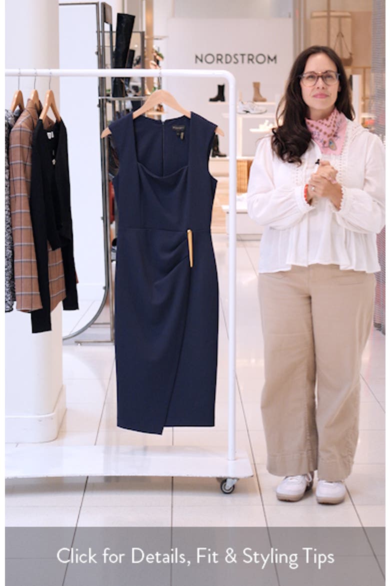 Wrap Front Sleeveless Sheath Dress video