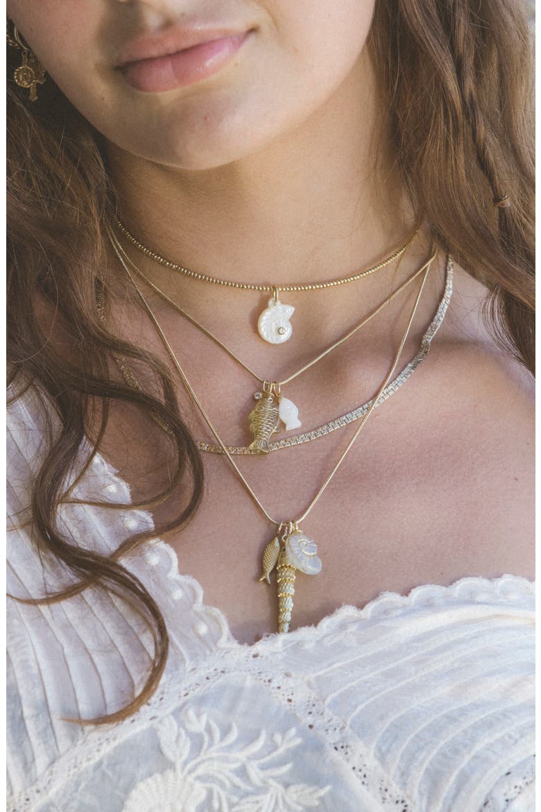 Nautilus Drift Shell Collar Necklace, Alternate, color, GOLD