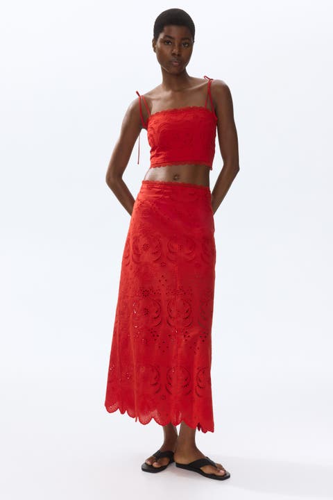 Broderie Anglaise Cotton Skirt