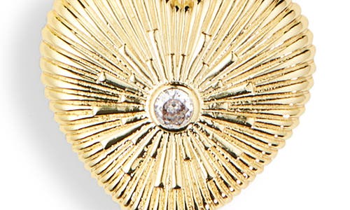 Leith Heart Pendant Toggle Chain Necklace In Clear- Gold