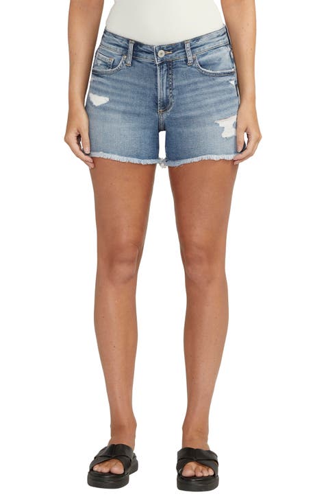 Mid waist jean shorts best sale