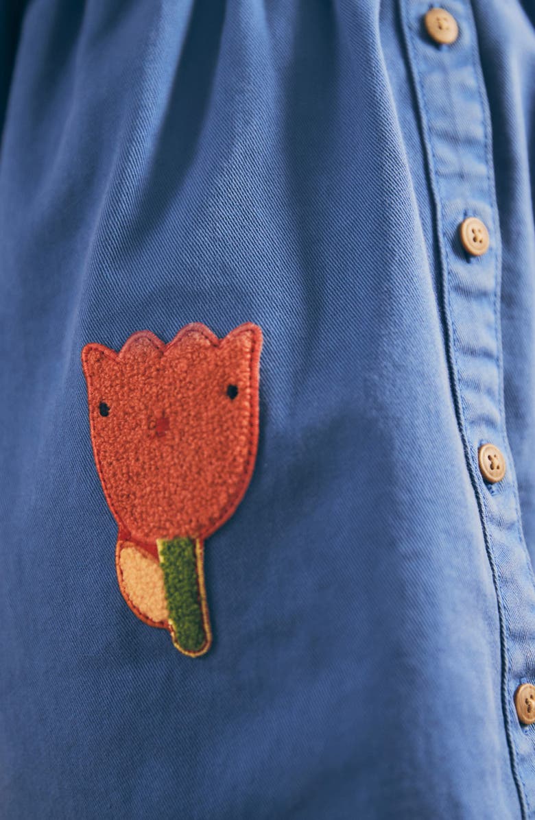 NEXT Kids' Appliqué Cotton Shirtdress, Alternate, color, Blue