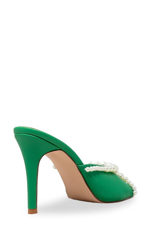 Chase & Chloe Chase And Chloe Faux Pearl Embellished Sandal In Green