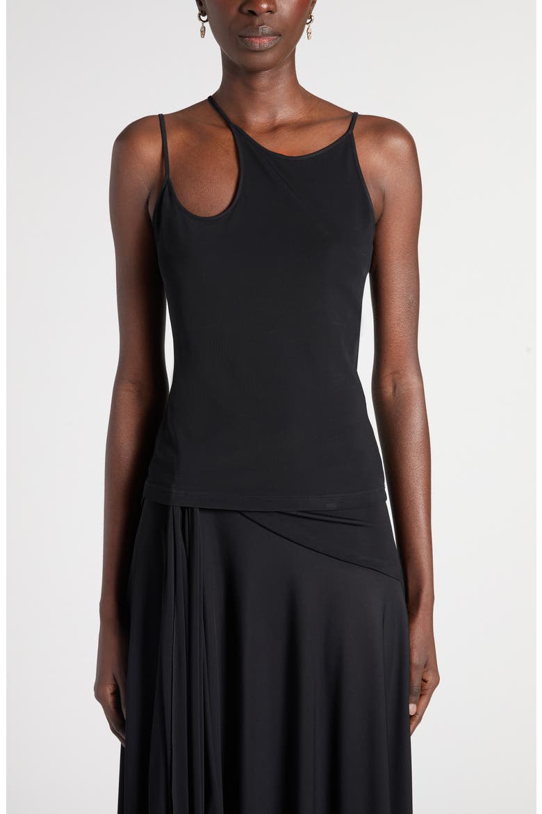 Asymmetric Jersey Camisole, Main, color, BLACK