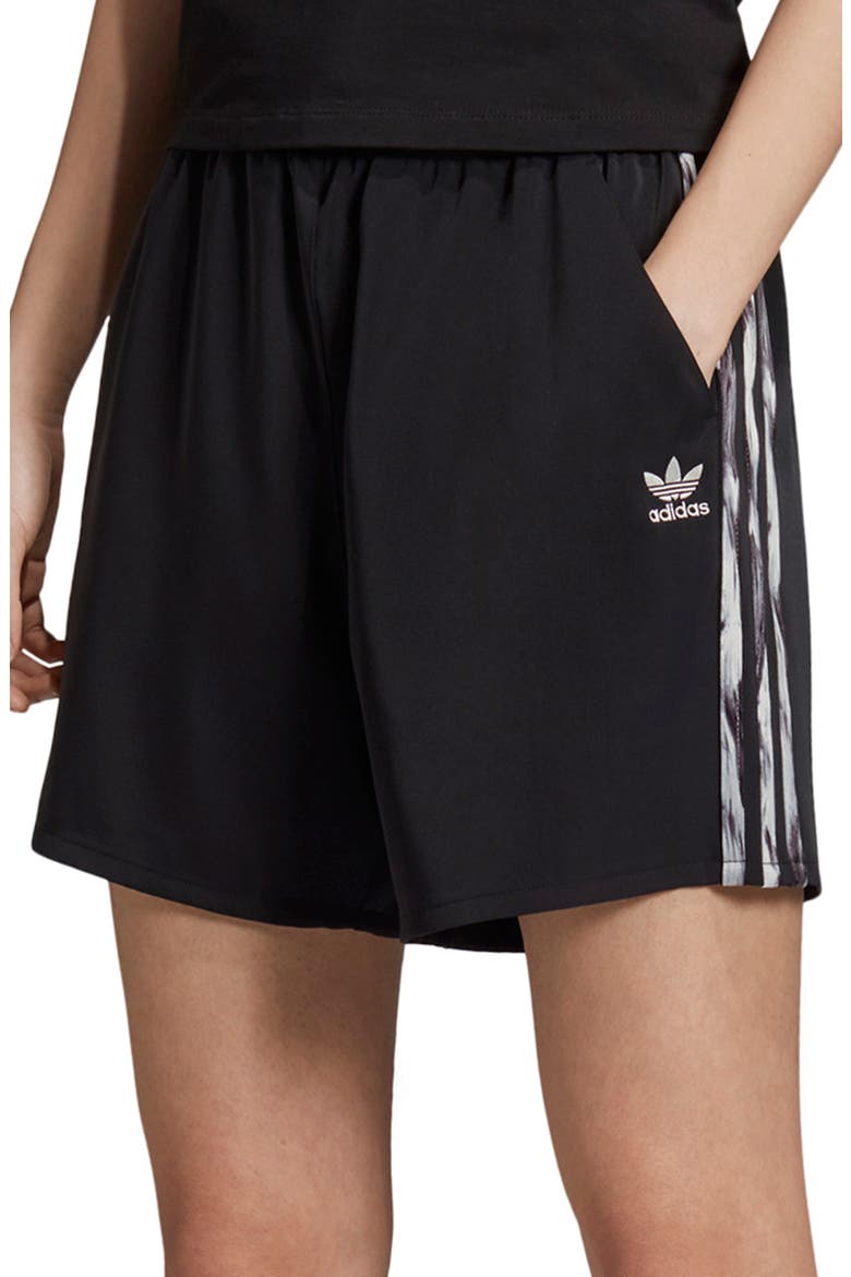 Daniëlle Cathari Satin Shorts, Main, color, BLACK/ CHALK WHITE
