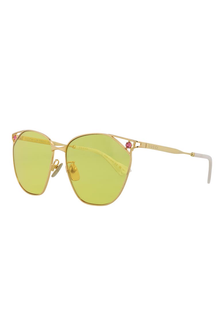 62mm Novelty Round Sunglasses, Alternate, color, GOLD GOLD YELLOW