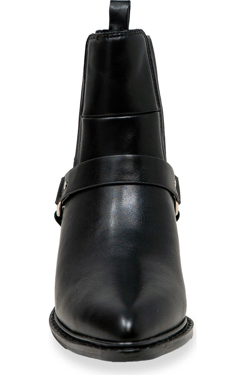 CHASE AND CHLOE Yareli Western Buckle Chelsea Boot, Alternate, color, Black Pu