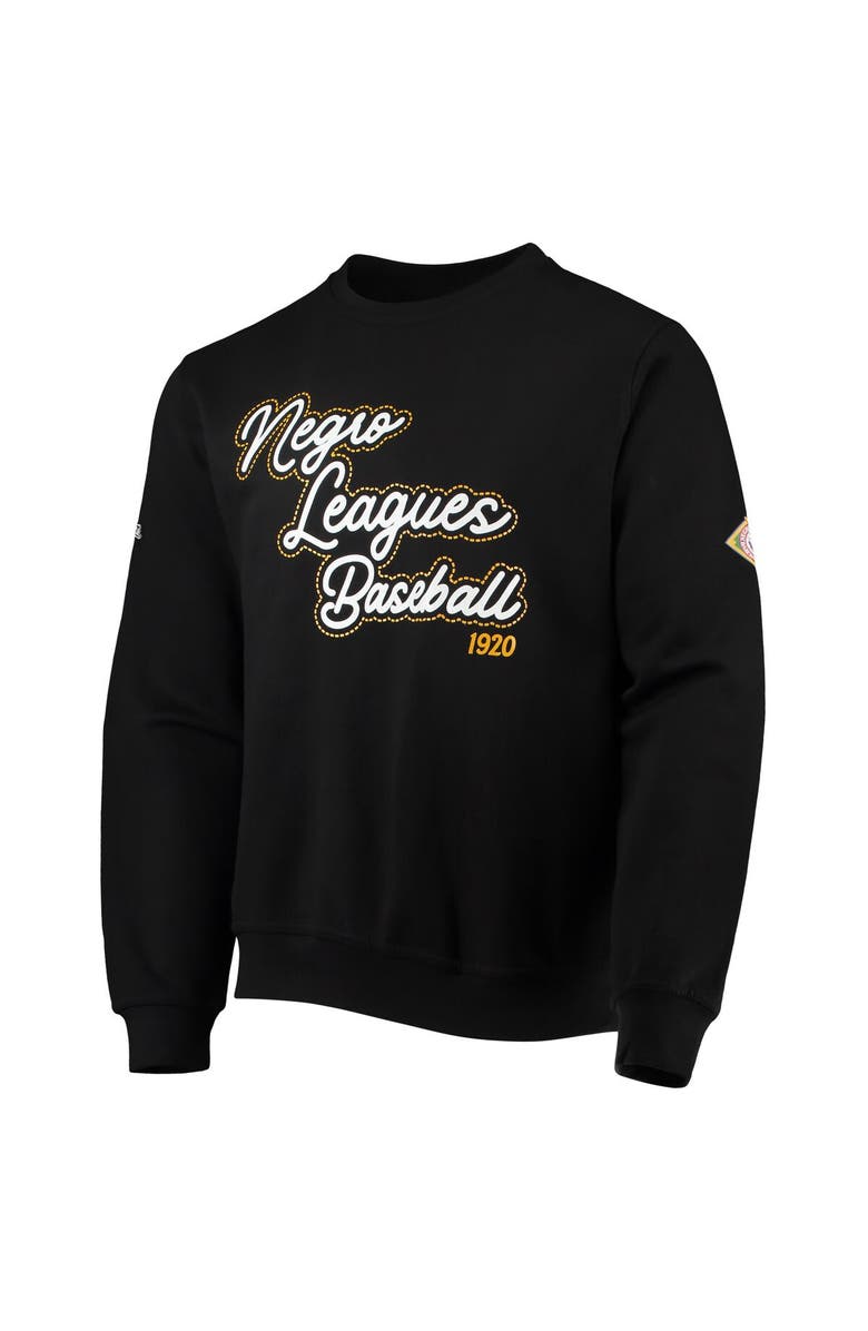 STITCHES Men's Stitches Black Negro League Baseball Logo Crewneck Sweatshirt, Alternate, color, 