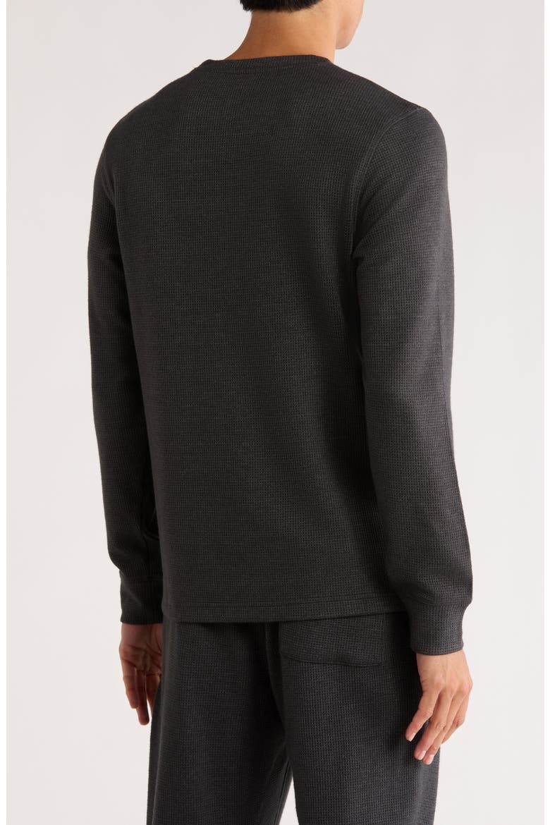 Waffle Knit Long Sleeve T-Shirt, Alternate, color, GREY DARK CHARCOAL HEATHER