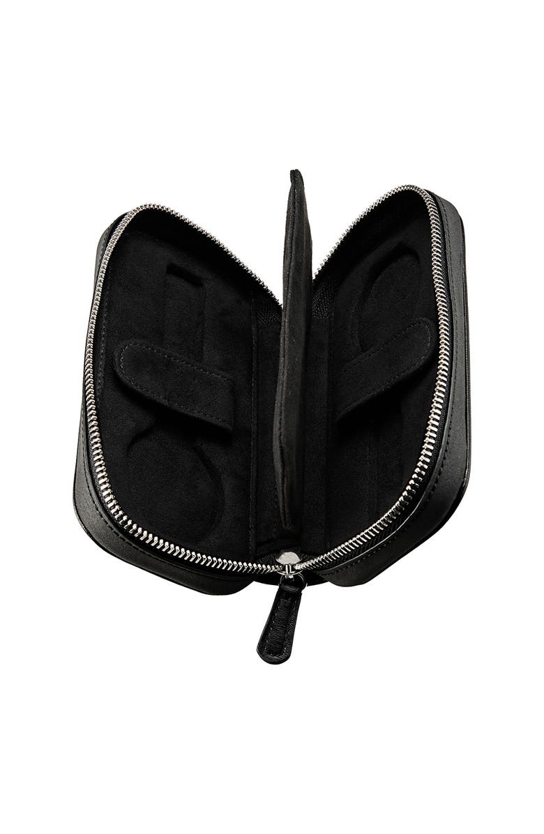 WOLF Philipp 2 Piece Watch Zip Case, Alternate, color, Black