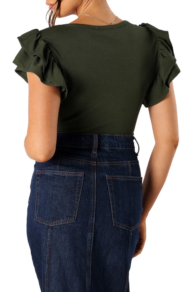 Petal & Pup Loren Ruffle Sleeve Rib Top, Alternate, color, 
