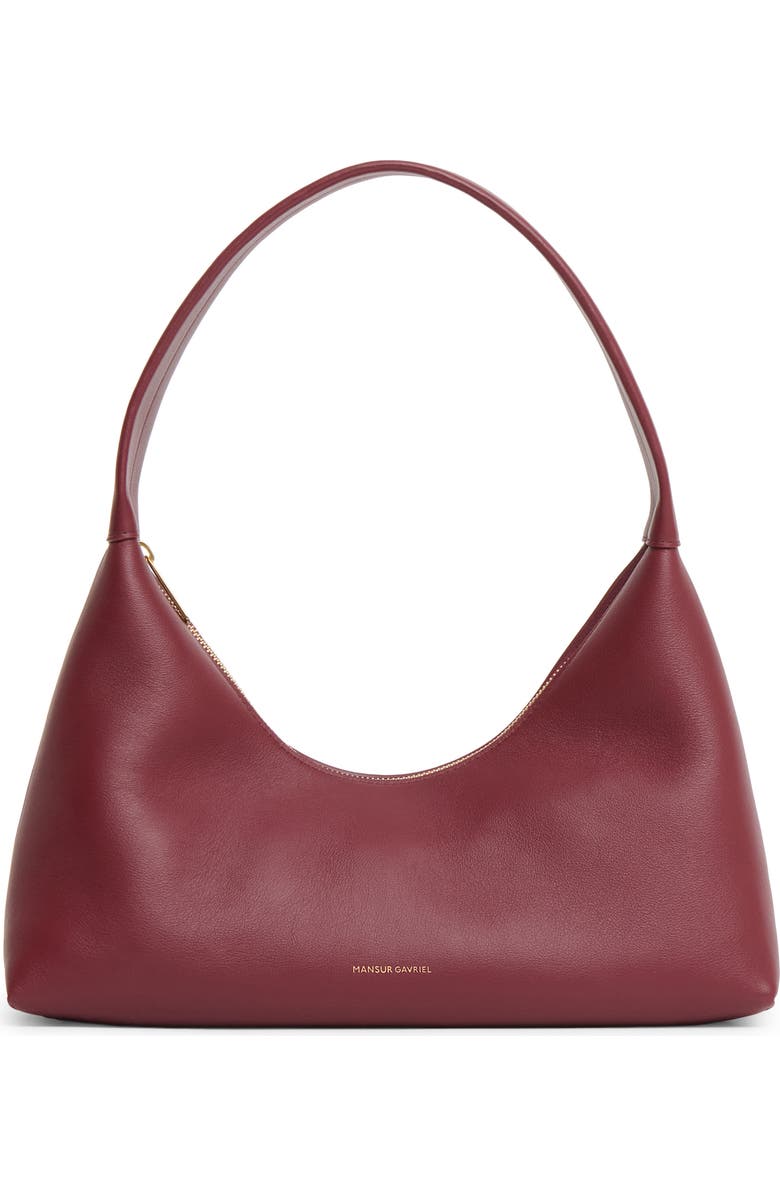 Mansur Gavriel Candy Baguette Leather Shoulder Bag, Main, color, Oxblood