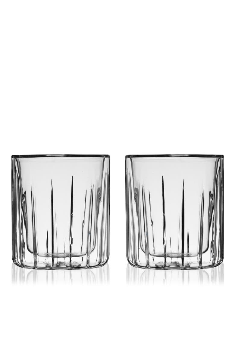 Double Walled Rocks Glasses Set of 2, Main, color, Clear