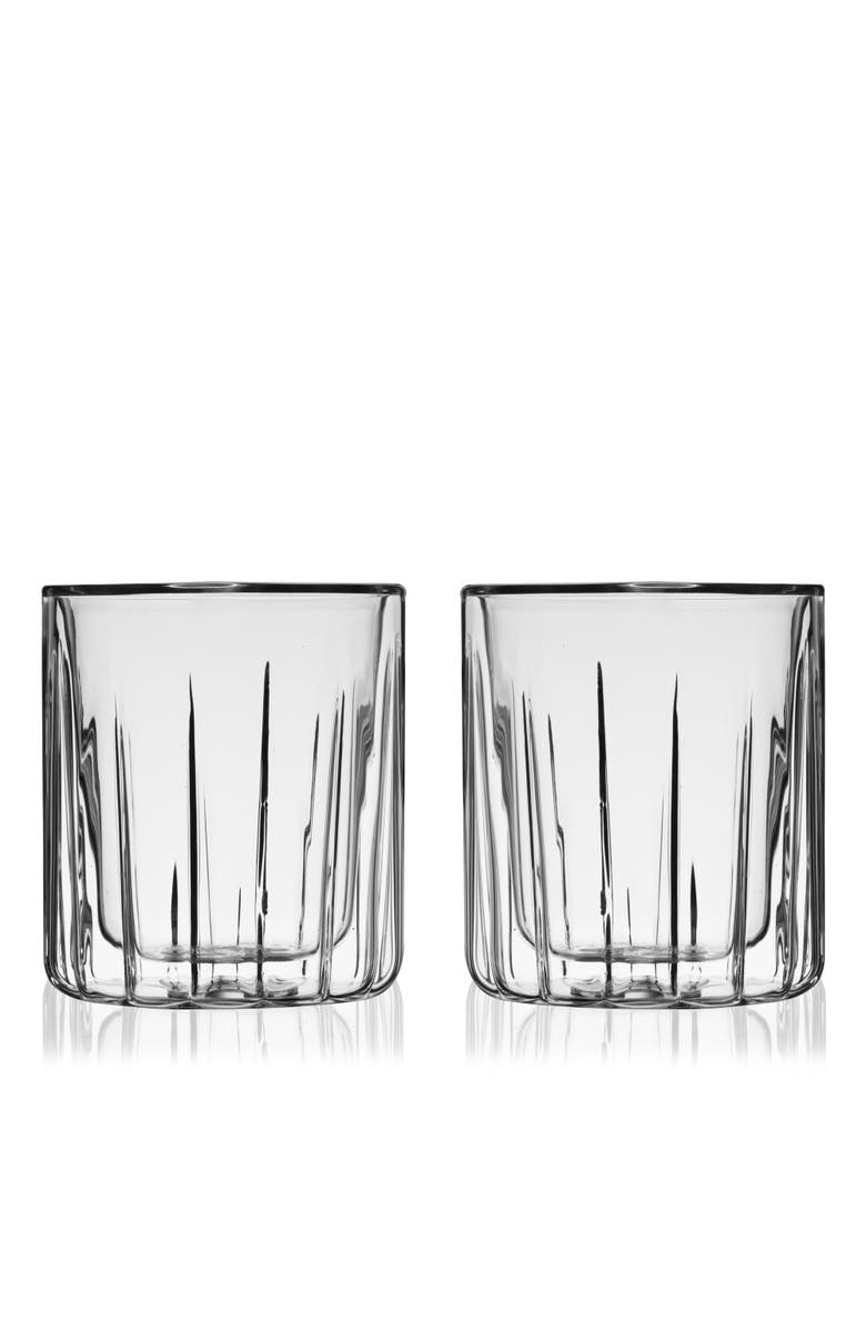 Viski Double Walled Rocks Glasses Set of 2, Main, color, Clear