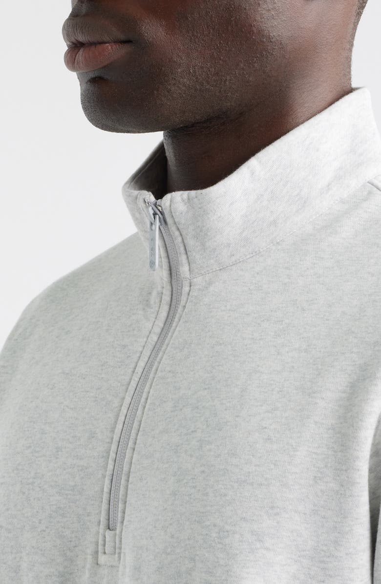 Zella Vital Fleece Quarter Zip Pullover, Alternate, color, Grey Fog Heather
