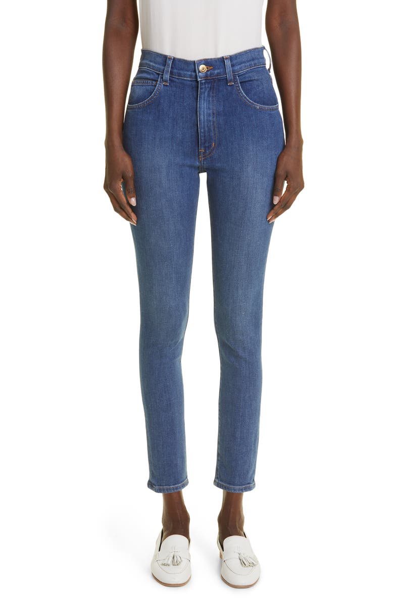 St. John Collection Newport Stretch Denim Skinny Jeans, Main, color,