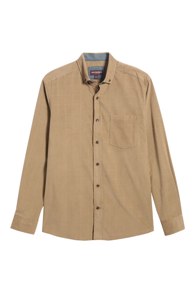 Sherwood Corduroy Button-Down Shirt, Main, color, TAN