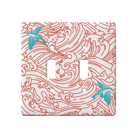 Troopical Coral Waves & Fish Double Toggle Switchplate Cover