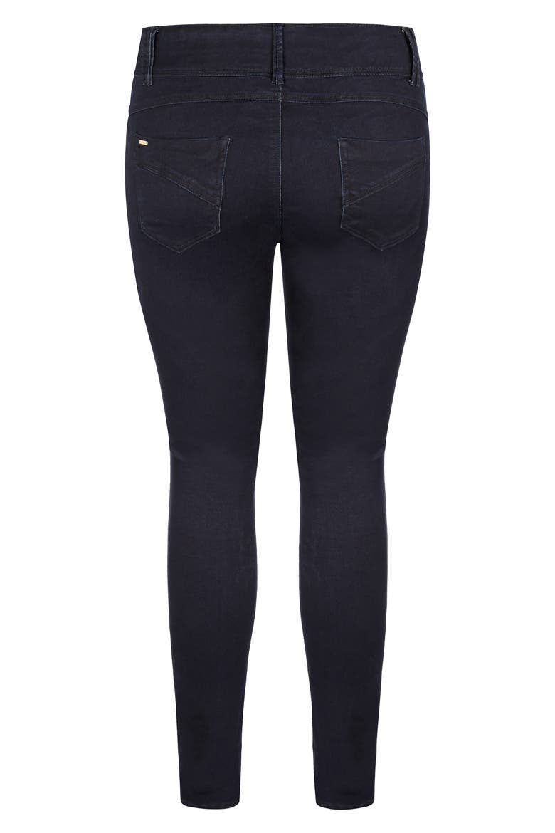 Asha Skinny Jeans, Alternate, color, DARK DENIM