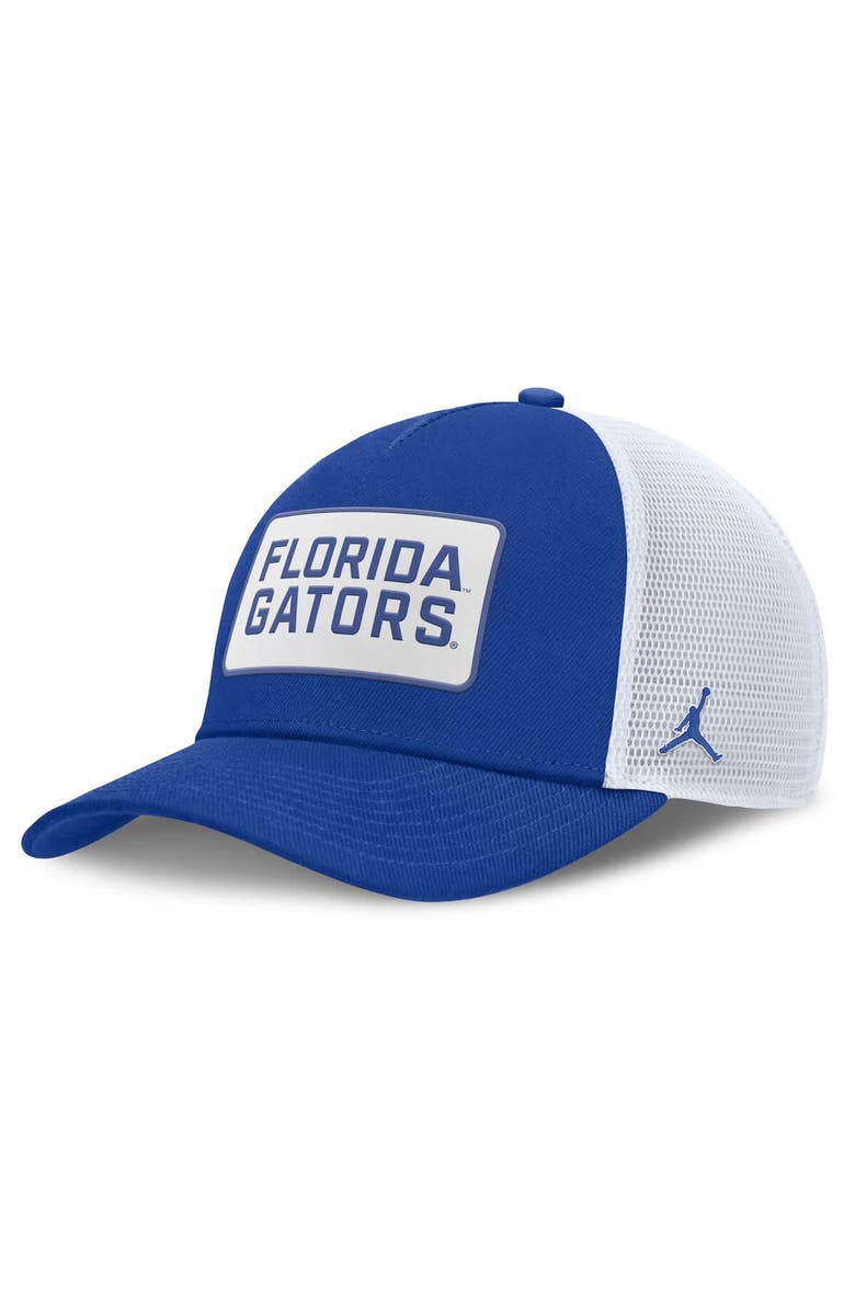 Jordan Brand Men's Jordan Brand Royal/White Florida Gators 2025 On-Field Rise Patch Trucker Adjustable Hat, Main, color, Royal