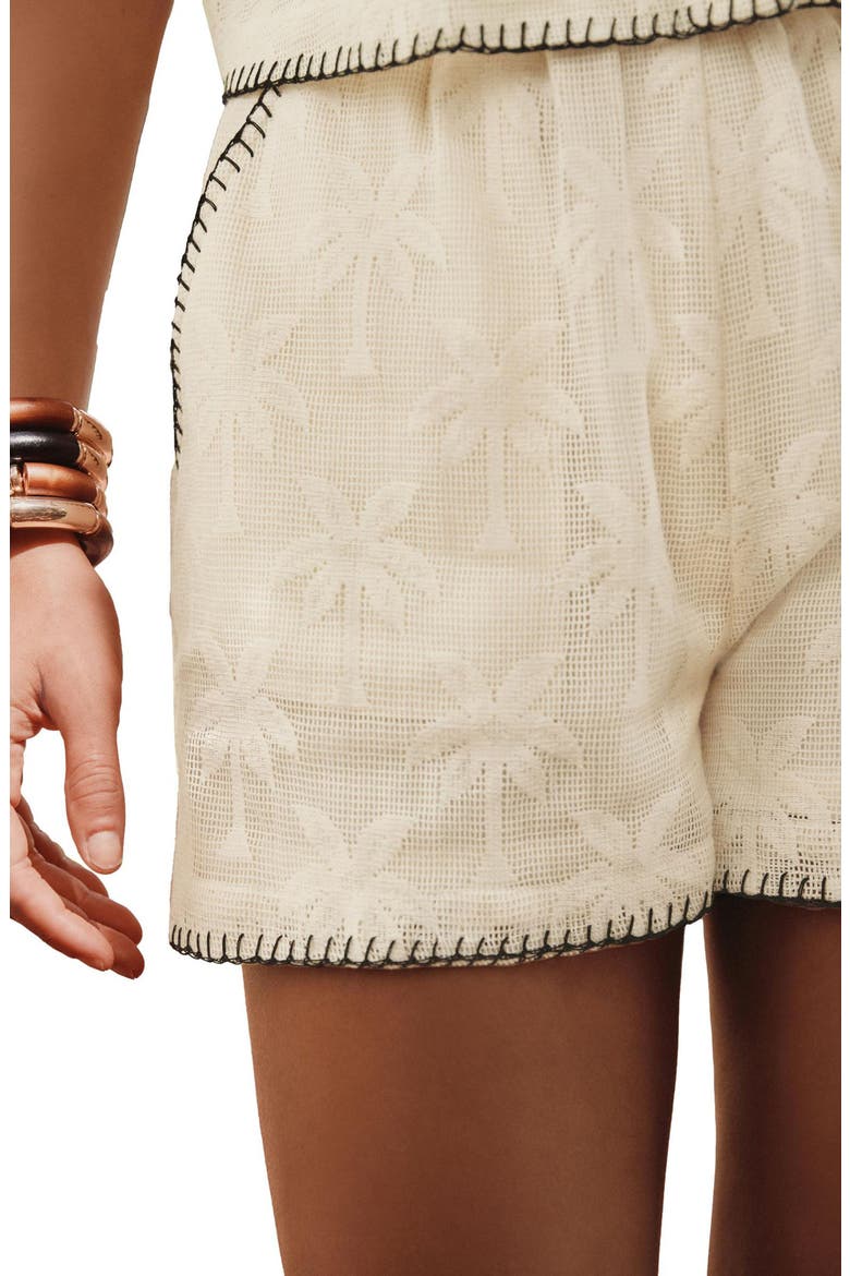 Palm Jacquard Open Knit Shorts, Alternate, color, NEUTRAL