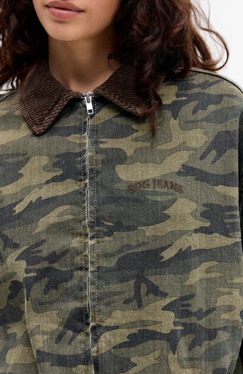 Bdg Urban Outfitters Camo Dex Zip Jacket In Green