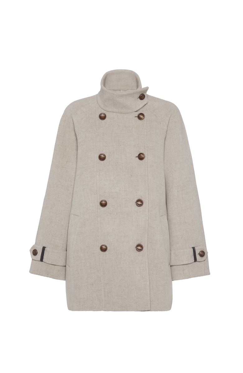 Brunello Cucinelli Hand-finished Caban jacket, Main, color, Cool Beige