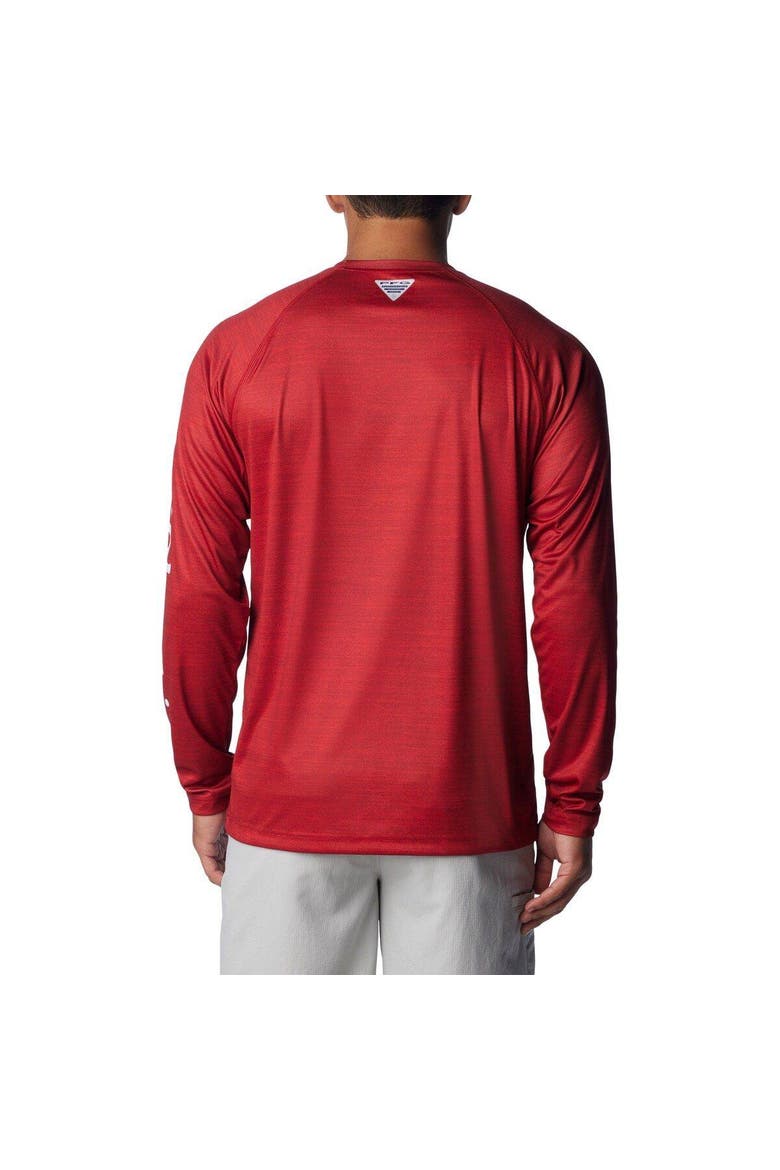 Men's Columbia  Crimson Alabama Crimson Tide PFG Terminal Tackle Omni-Shade Raglan Long Sleeve T-Shirt, Alternate, color, Crimson