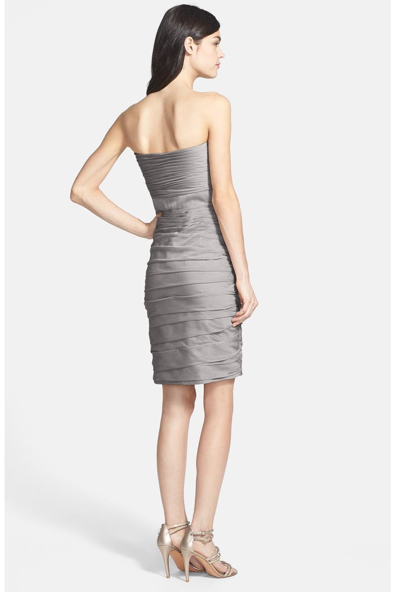 Ruched Strapless Cationic Chiffon Dress (Nordstrom Exclusive), Alternate, color, GUNMETAL