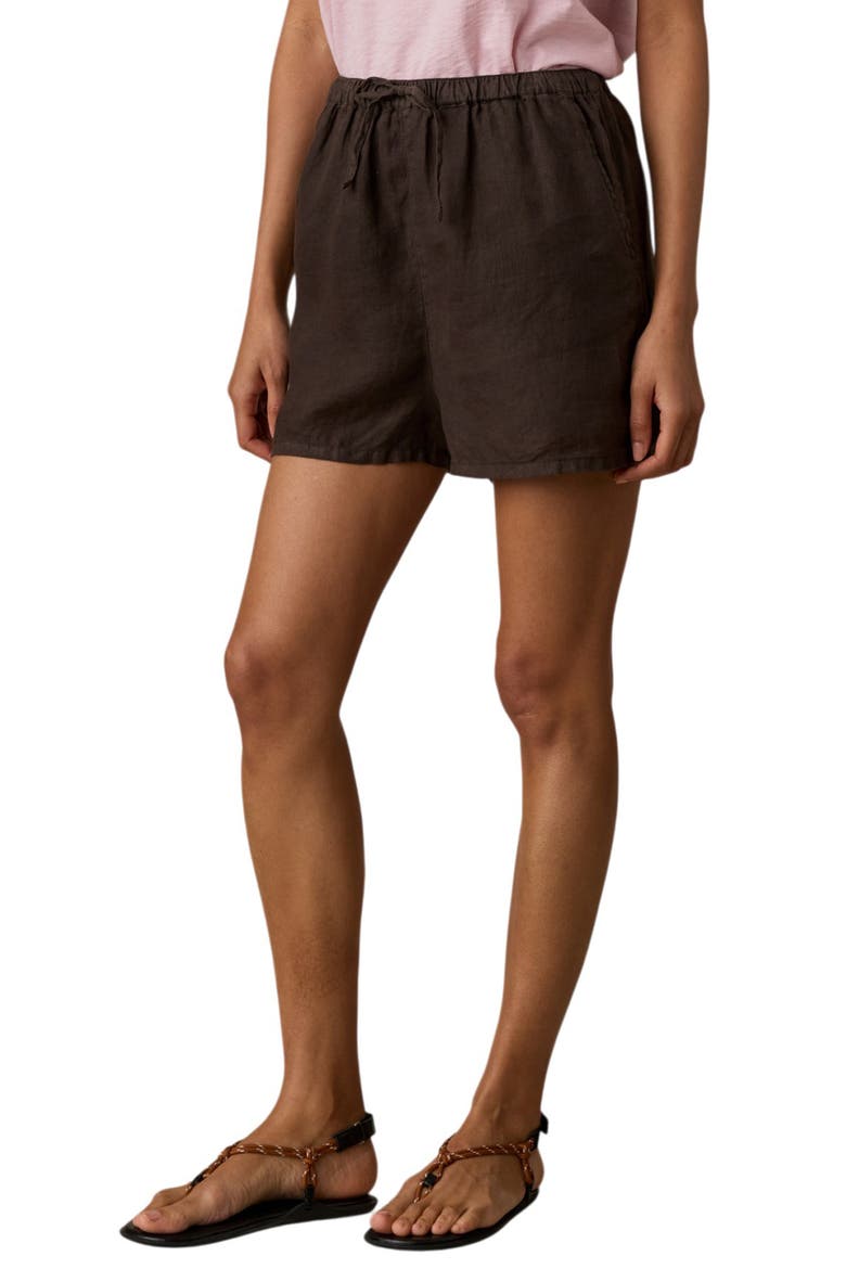 Laguna Montecito Linen Shorts, Alternate, color, DEMITASSE