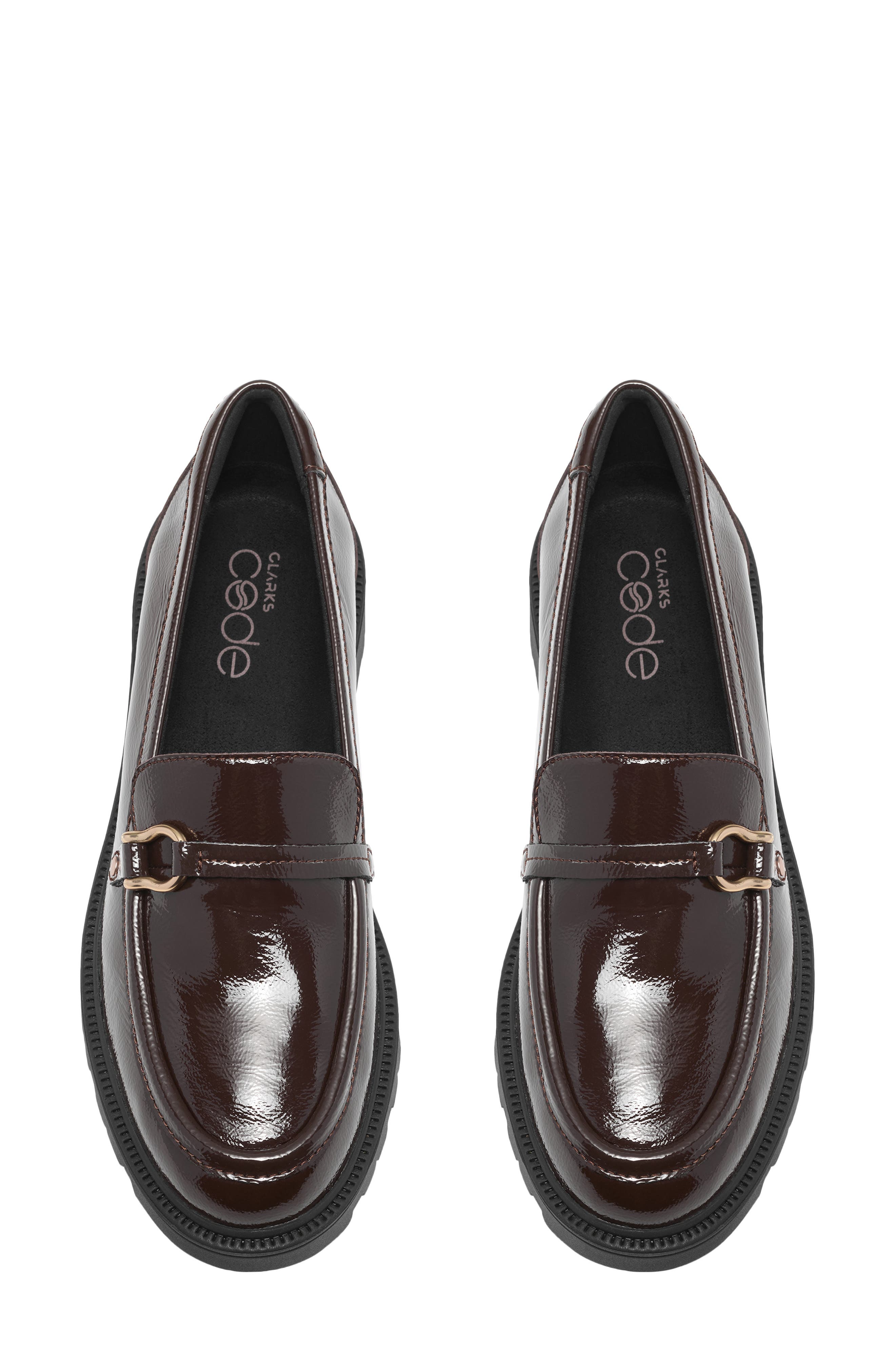 Collection L Step Loafer, Alternate, color, DARK BROWN PAT