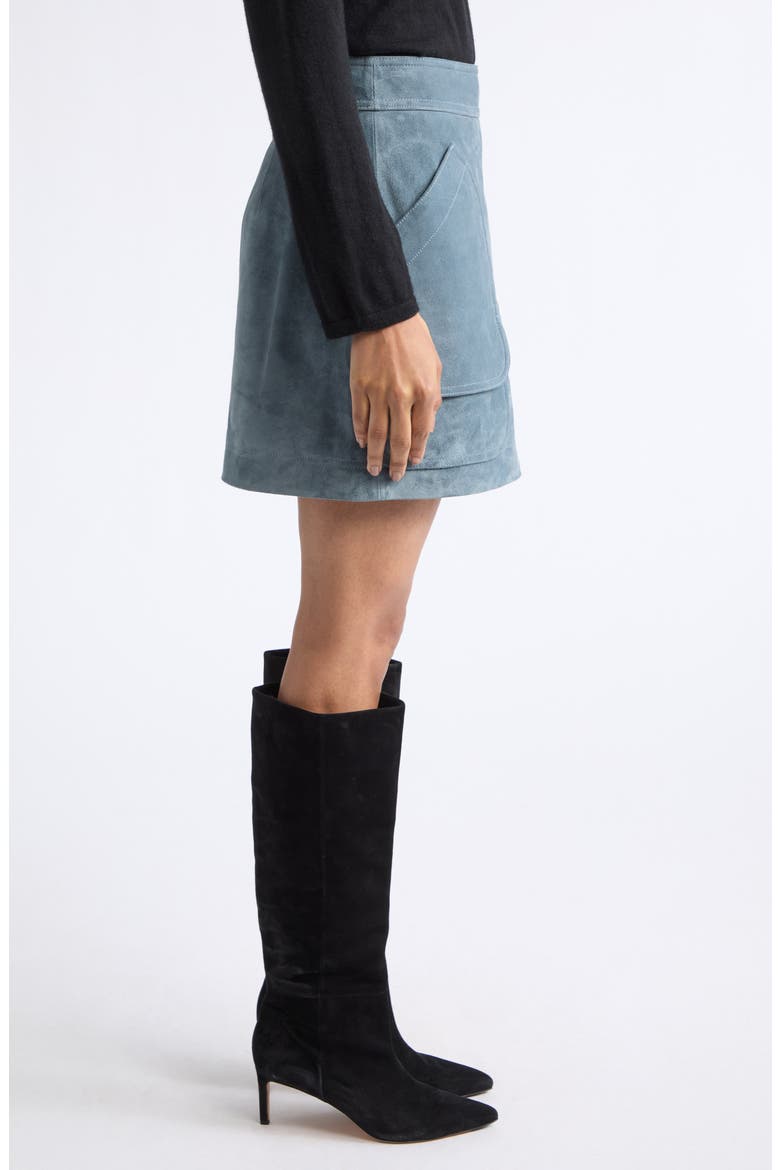 Norwood Suede Miniskirt, Alternate, color, BLUE STEEL