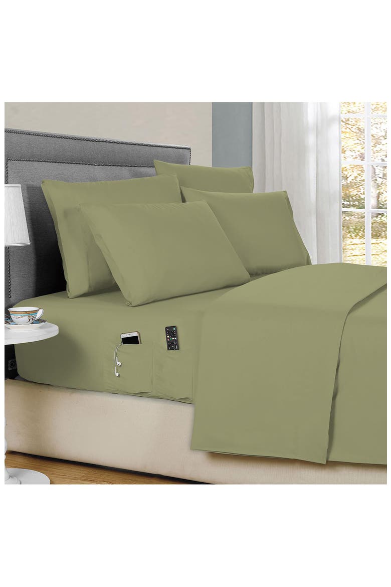6-Piece Smart Sheet Set, Main, color, SAGE