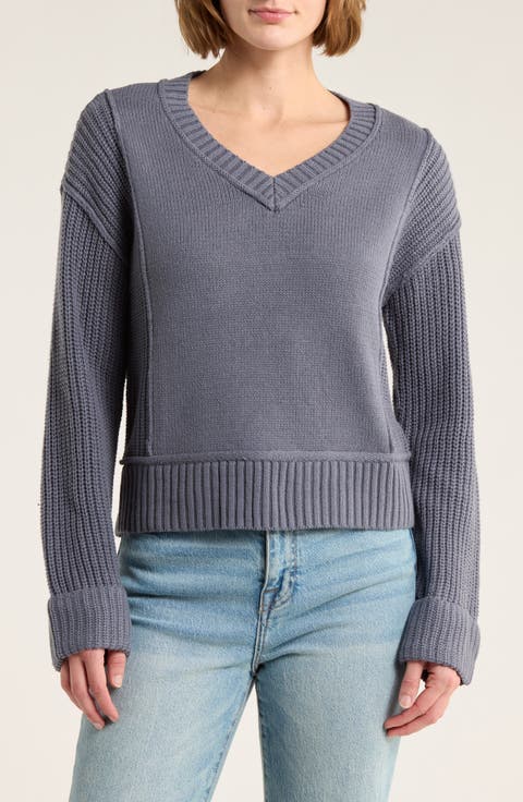 Textured V-Neck Sweater