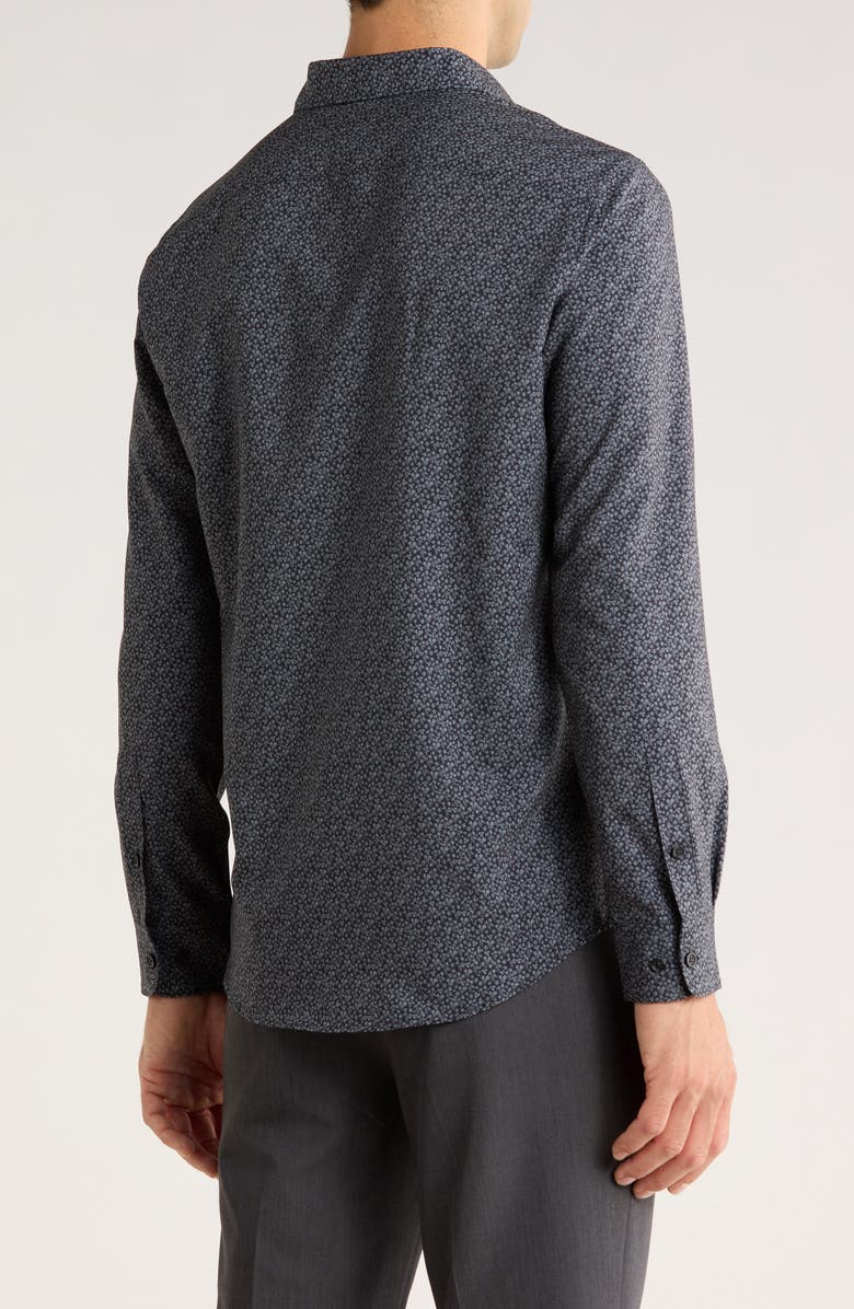 Perry Ellis Slim Fit Micro Floral Motion Dress Shirt, Alternate, color, Granite Gray