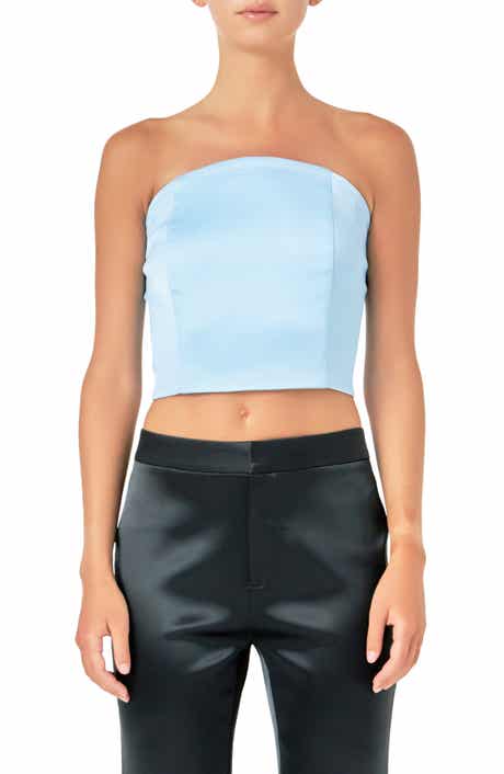Endless Rose Strapless Satin Crop Top